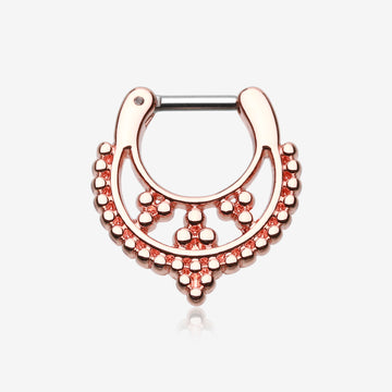 Rose Gold Royal Filigree Septum Clicker-Rose Gold